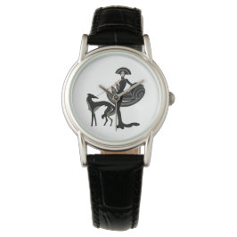 Reloj De Pulsera Art Deco Dog y Lady eWatch