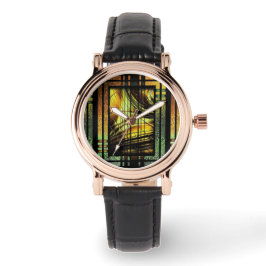 Reloj De Pulsera Art Deco En Verde Y Oro