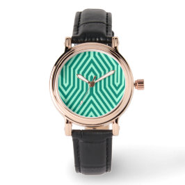 Reloj De Pulsera Art Deco Geométrico - turquesa y agua