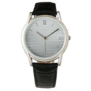 Reloj De Pulsera Art Deco Satén de Rayas Plateadas