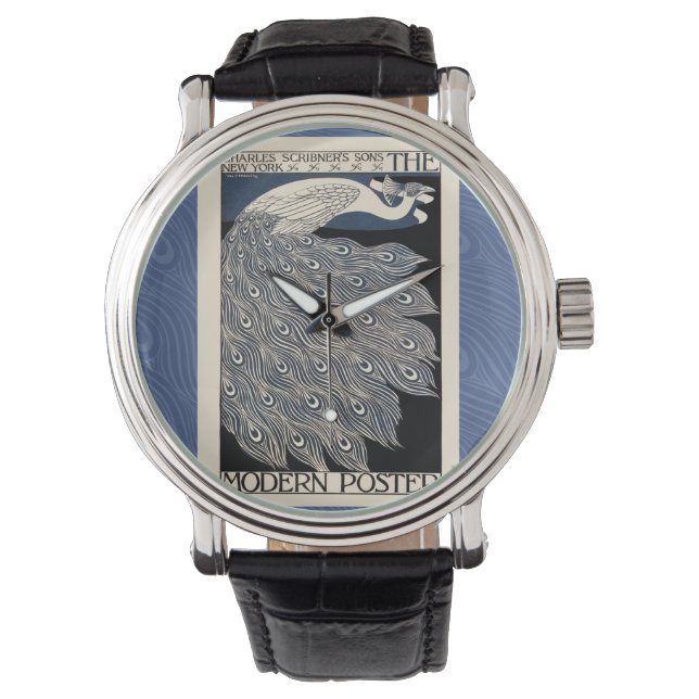 Reloj De Pulsera Art Nouveau azul de Peacock (Anverso)