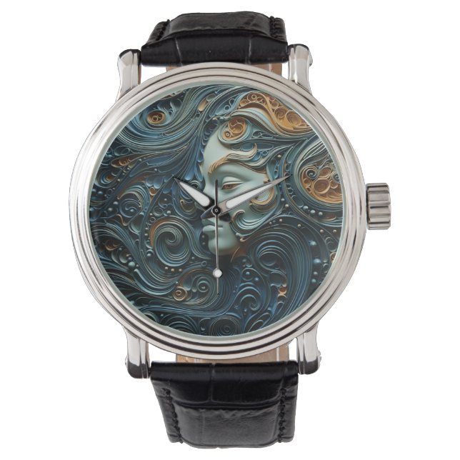 Reloj De Pulsera Arte 3D de Moonlit Woman (Anverso)