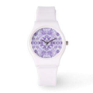 Reloj De Pulsera Arte abstracto acuarela morado claro sombra