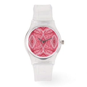 Reloj De Pulsera Arte abstracto acuarela rojo claro Psychomachia