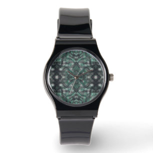 Reloj De Pulsera Arte abstracto acuarela verde oscuro Alturas