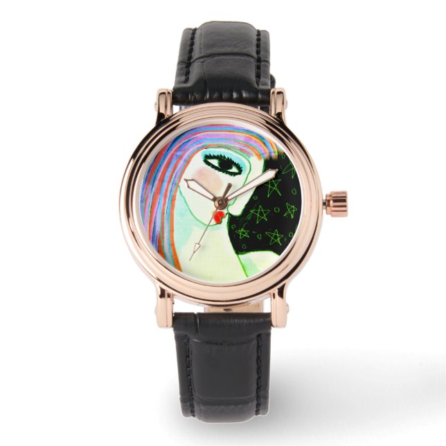 Reloj De Pulsera Arte abstracto colorido (Anverso)