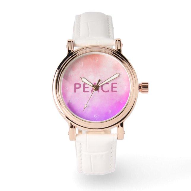 Reloj De Pulsera Arte abstracto con PAZ (Anverso)
