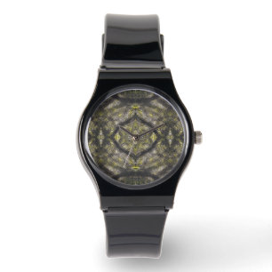 Reloj De Pulsera Arte abstracto de acuarela entre amarillo oscuro