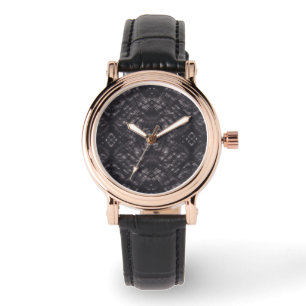 Reloj De Pulsera Arte abstracto de acuarela negra oscura de la muer