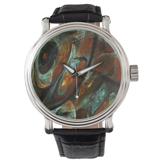 Reloj De Pulsera Arte abstracto de división de tiempo (Anverso)