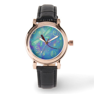 Reloj De Pulsera Arte abstracto de la libélula preciosa