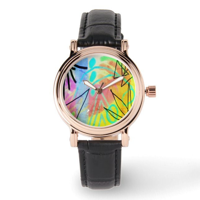 Reloj De Pulsera Arte abstracto original para usar (Anverso)
