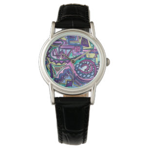 Reloj De Pulsera Arte abstracto pintado a mano de libre albedrío