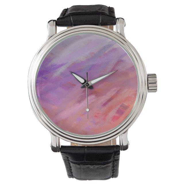 Reloj De Pulsera Arte abstracto púrpura (Anverso)