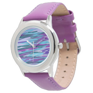Reloj De Pulsera Arte abstracto púrpura y verde