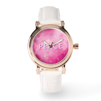 Reloj De Pulsera Arte abstracto rosa con PAZ