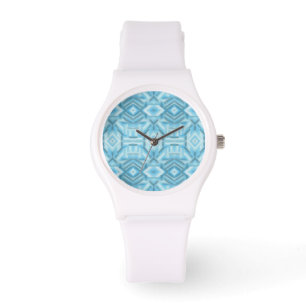 Reloj De Pulsera Arte abstracto suave pastel azul staccato
