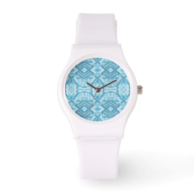 Reloj De Pulsera Arte abstracto suave pastel azul staccato (Anverso)