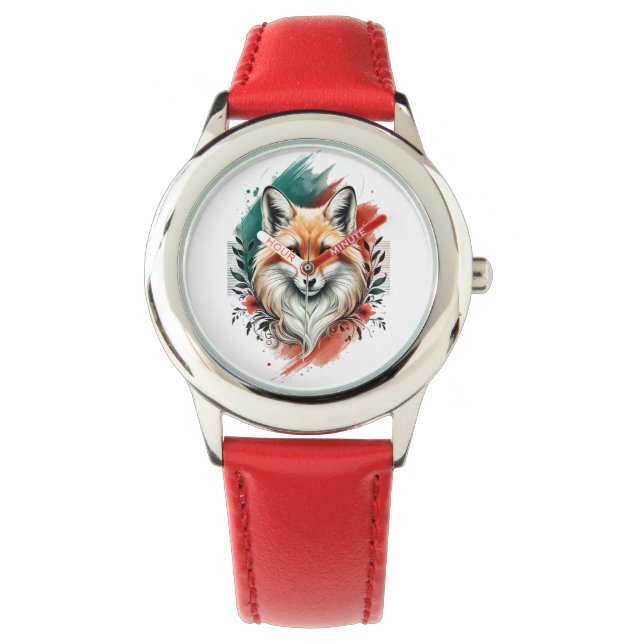 Reloj De Pulsera Arte acuarela - Elegante Mystic Fox eWatch (Anverso)