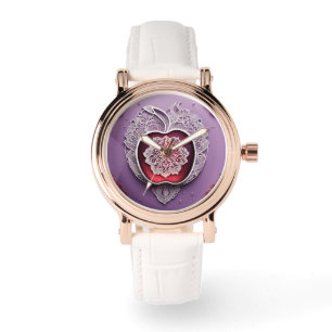 Reloj De Pulsera Arte AI Silver Apple Lace