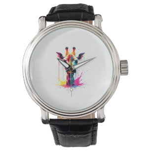 Reloj De Pulsera Arte animal africano La colorida jirafa para diver