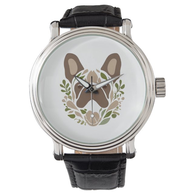 Reloj De Pulsera Arte Bulldog francés (Anverso)