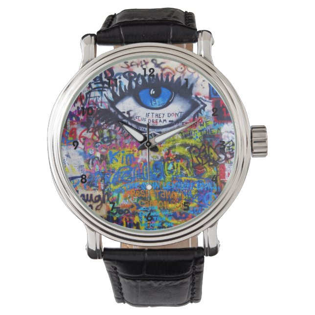 Reloj De Pulsera Arte callejero de grafitis colorido (Anverso)
