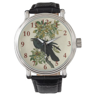 Reloj De Pulsera Arte clásico Audubon Raven