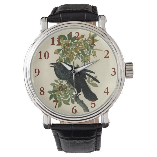 Reloj De Pulsera Arte clásico Audubon Raven (Anverso)
