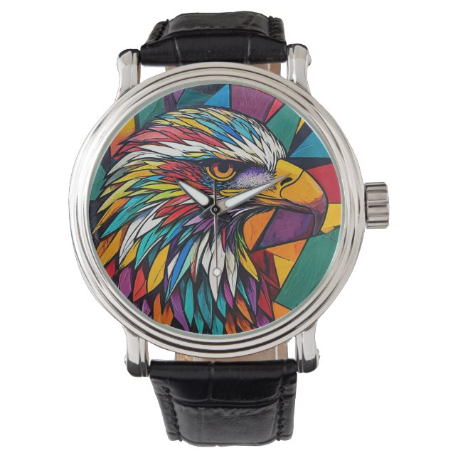 Reloj De Pulsera Arte colorido de águila (Anverso)