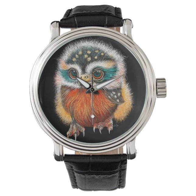 Reloj De Pulsera Arte de Búho Bebé (Anverso)