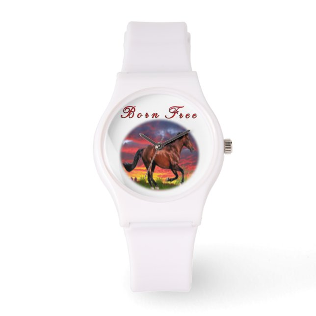 Reloj De Pulsera Arte de caballos libre de nacimiento (Anverso)