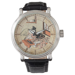 Reloj De Pulsera Arte de desplazamiento de ukiyo-e geisha japonés d