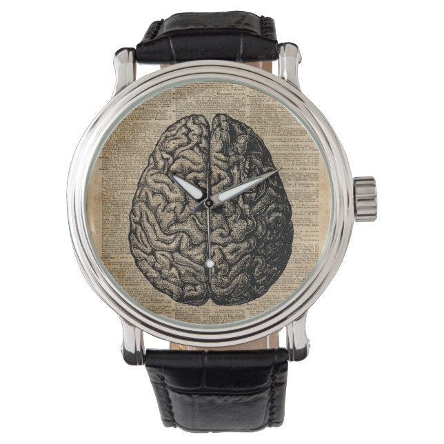 Reloj De Pulsera Arte de diccionario de Ilustracion de cerebro huma (Anverso)