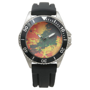 Reloj De Pulsera Arte de diseño de pintura abstracta de nubes de Gu