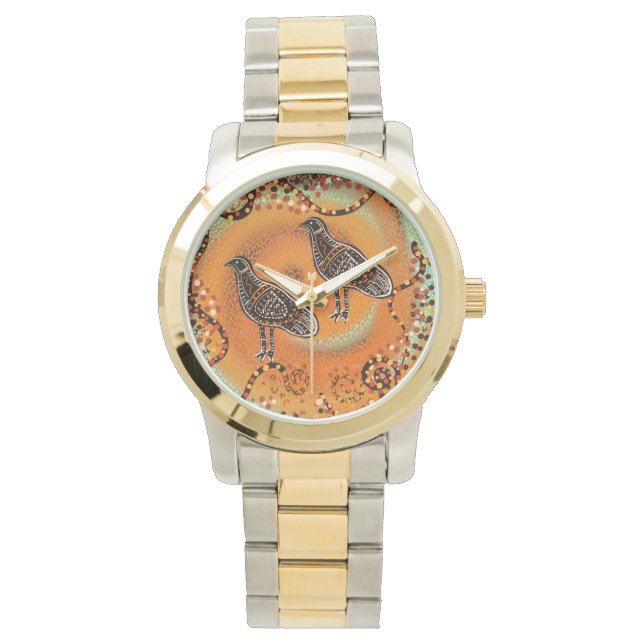 RELOJ DE PULSERA ARTE DE EMÚ DE AUSTRALIA       (Anverso)