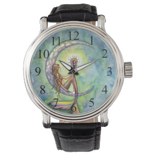 Reloj De Pulsera Arte de fantasía de la sirena lunar