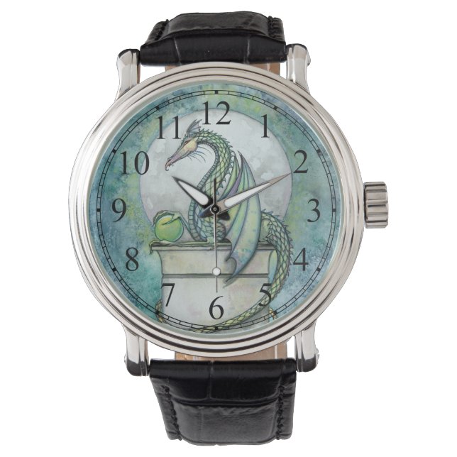Reloj De Pulsera Arte de fantasía del Dragón Verde (Anverso)