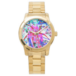 RELOJ DE PULSERA ARTE DE FLORES FESTIVO