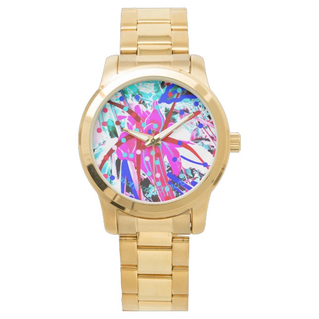 RELOJ DE PULSERA ARTE DE FLORES FESTIVO (Anverso)