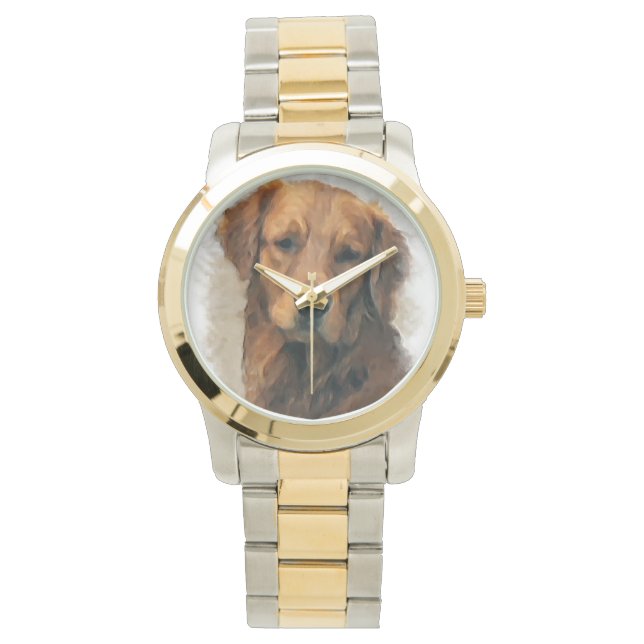 Reloj De Pulsera Arte de Golden Retriever (Anverso)