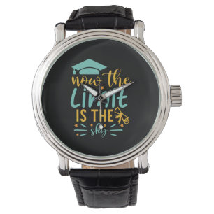 Reloj De Pulsera Arte de Graduación   Ahora El Límite Es El Cielo
