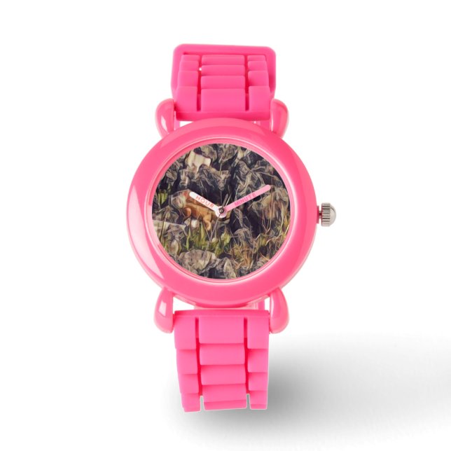 Reloj De Pulsera Arte de Guana Naranja (Anverso)