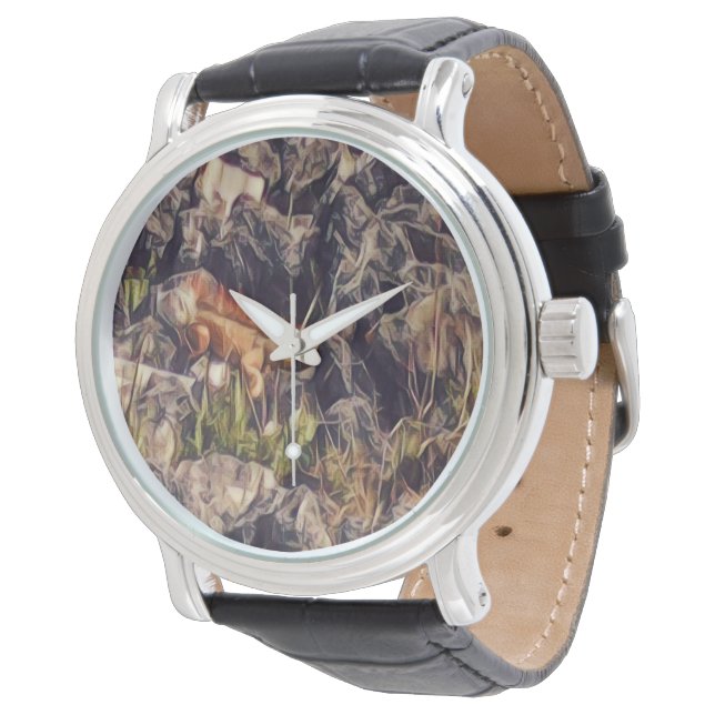 Reloj De Pulsera Arte de Guana Naranja (Angular)