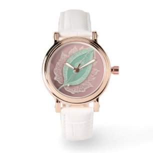 Reloj De Pulsera Arte de IA en Green Tea Leaf