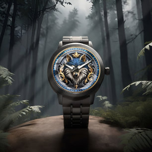 Reloj De Pulsera Arte De Lobo Salvaje Con Diseño 3D
