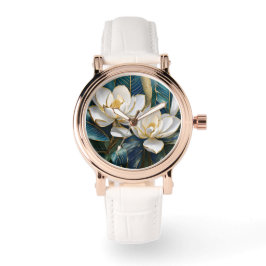 Reloj De Pulsera Arte de Magnolia del Sur