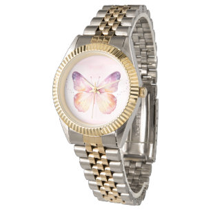 Reloj De Pulsera Arte de Mariposa en Acuarela