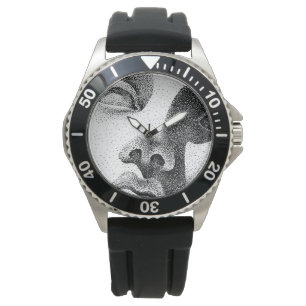 Reloj De Pulsera Arte de matriz de puntos: Cara de mármol clásica