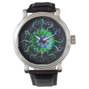 Reloj De Pulsera Arte de neón de la mandala de la yoga de las
